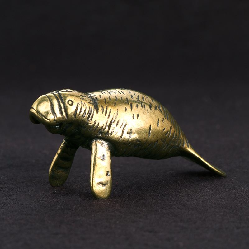 Desk Setup Retro - Messing-Florida-Manatee Dekorative Figuren Vintage Heimdekoration Meerestiere