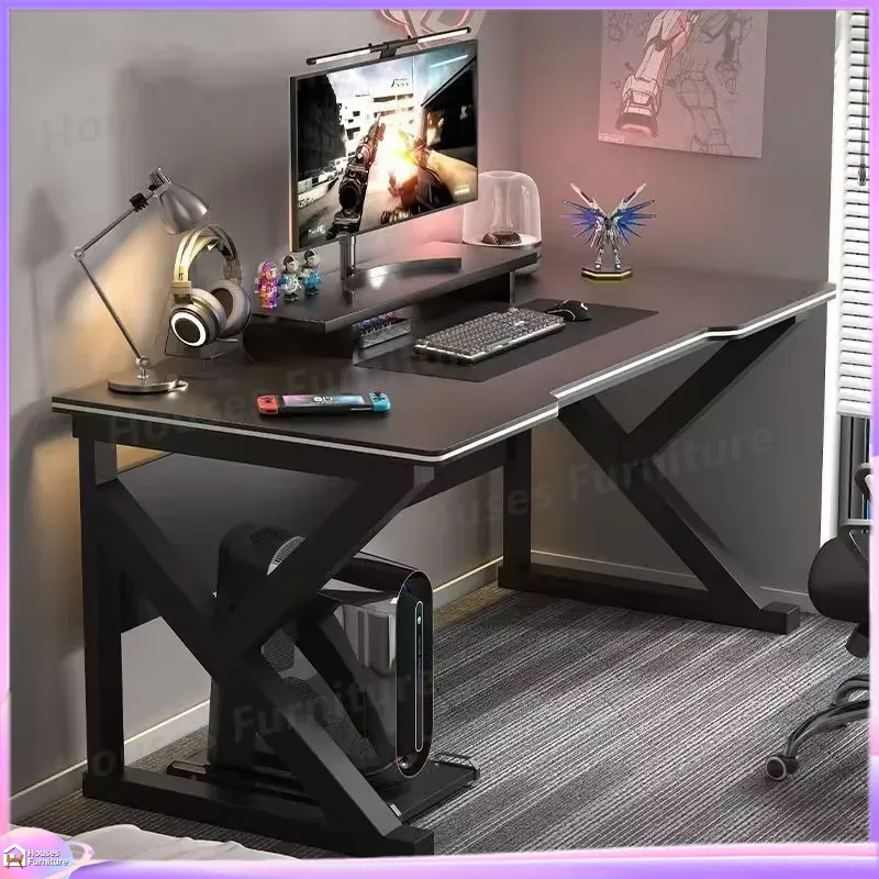 Desk Setup Ergonomics - Cafe Metall-Gaming-Schreibtisch Schwarz MDF Computertisch für