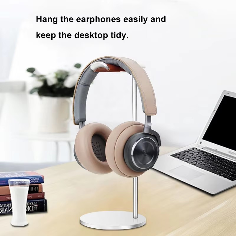 Desk Setup Game - Gebogener Aluminium-Kopfhörerständer Robuster Metall-Gaming-Headset-Halter mit Stabiler