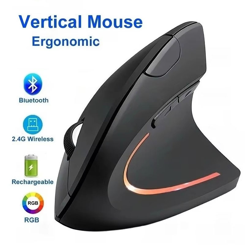 Desk Setup For Studying - Ergonomisch korrekte vertikale Maus, 2,4 GHz,