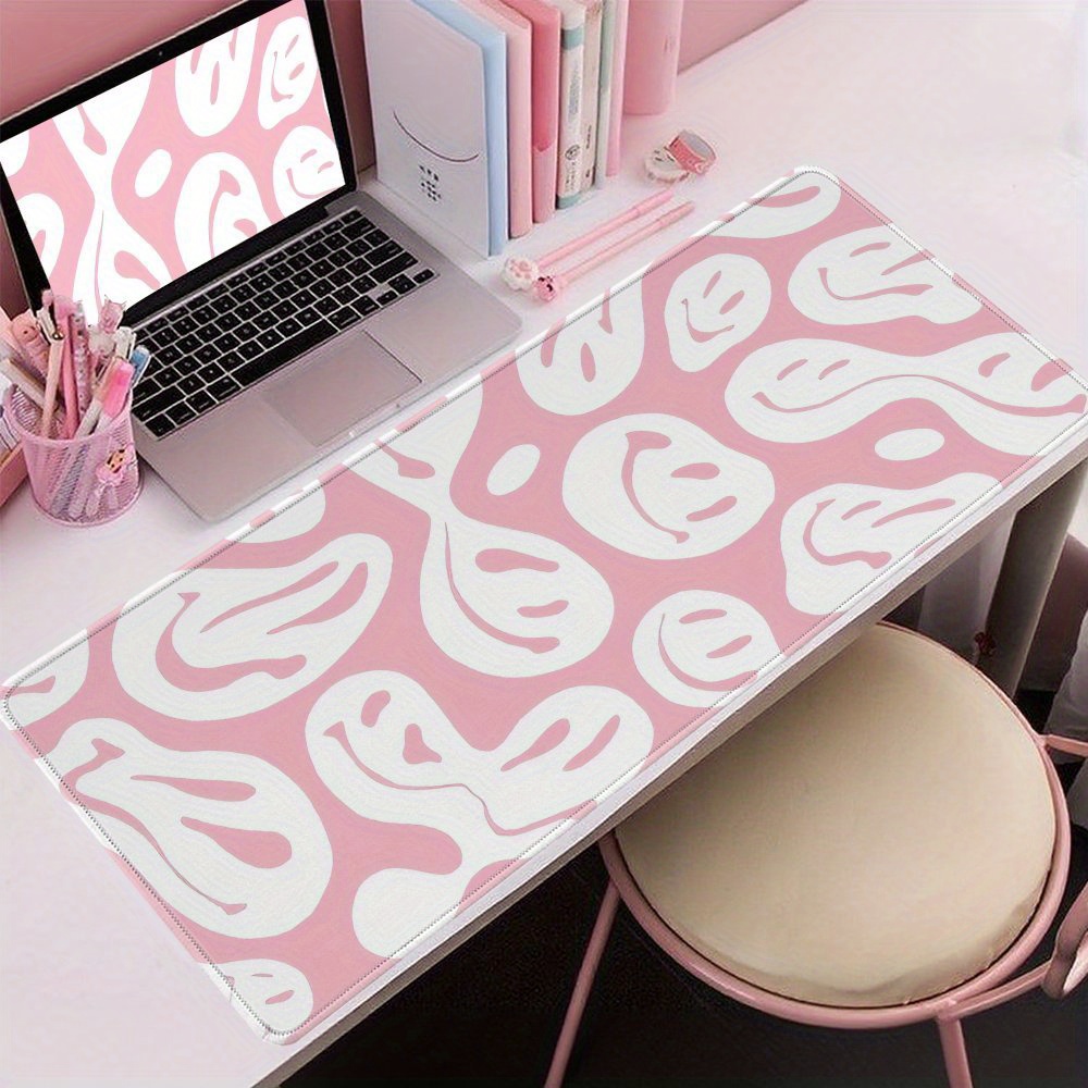 Desk Setup For Studying - Ästhetische rosa Schreibtischunterlage, großes Mauspad-Set mit