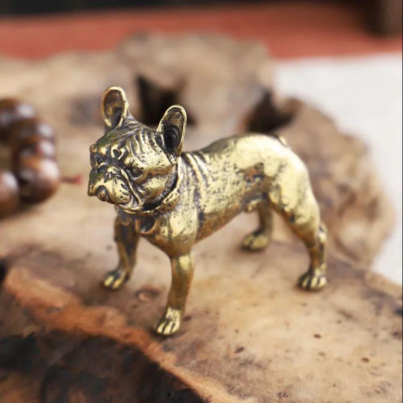 Desk Setup Retro - Kupfer Schreibtisch Ornamente Bulldog Miniaturen Figuren