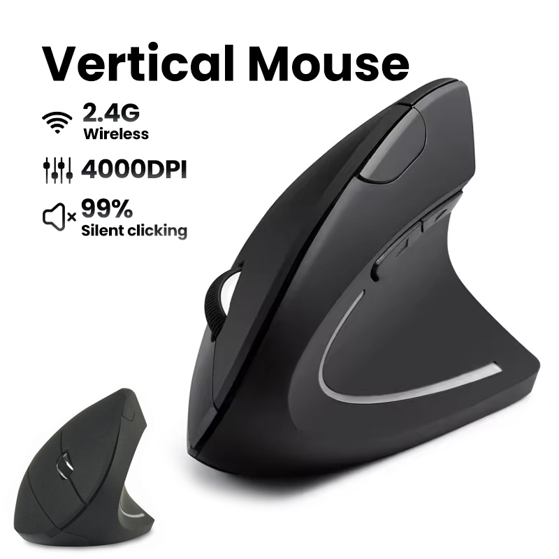 Desk Setup For Studying - Ergonomische kabellose Maus mit 1600 DPI,