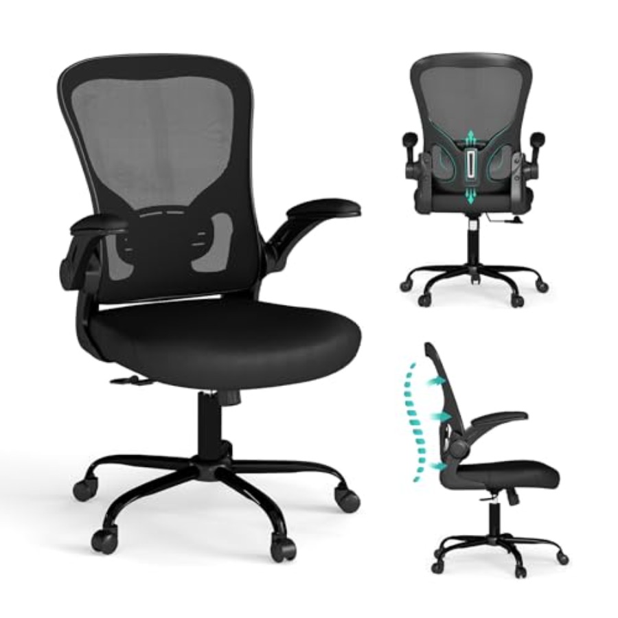 Desk Setup Ergonomics - Bürostuhl aus Netzstoff, ergonomische Computer-Schreibtischstühle, Set