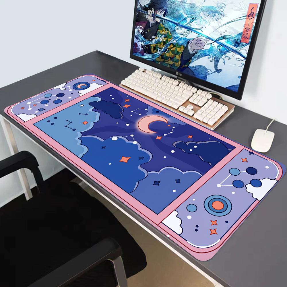 Desk Setup Aesthetic - HYBXAXC Mond und Sterne Große Schreibtischunterlage