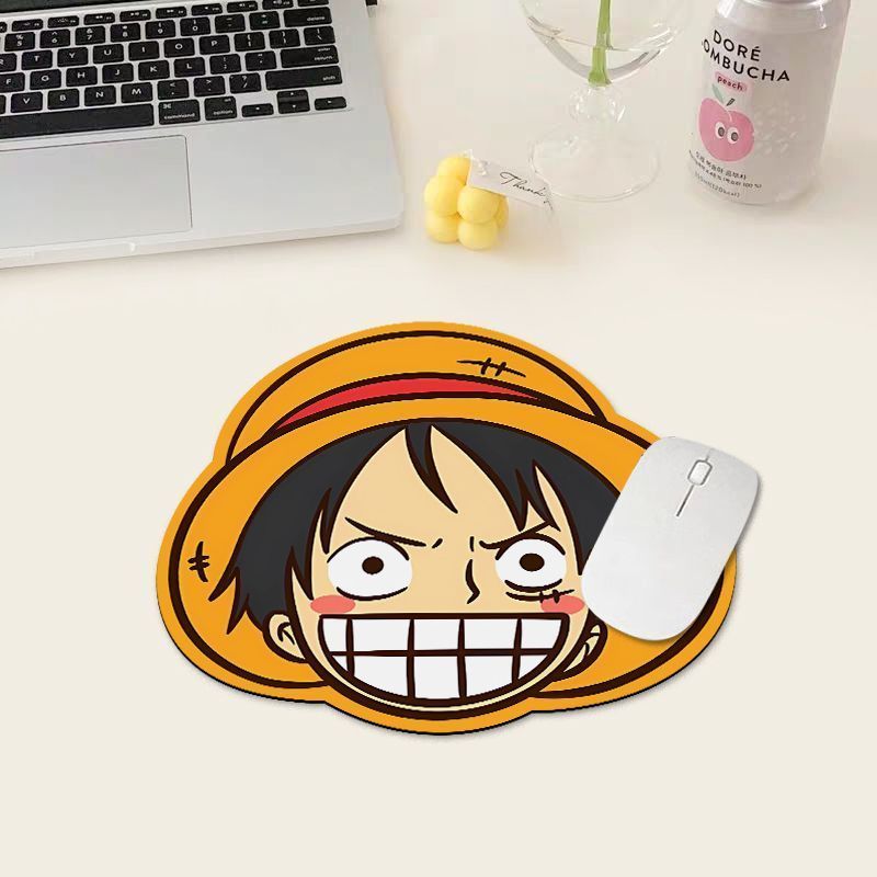 Desk Setup Cute - One Piece Luffy Mauspad, Kleine Computer-Schreibtischunterlage,