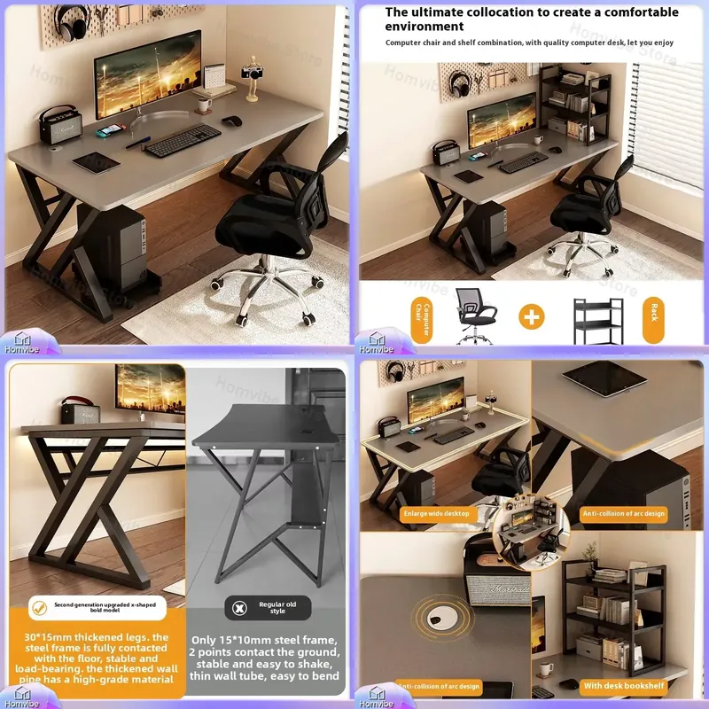 Desk Setup For Studying - Moderner Holz-Computertisch für Home-Office und Gaming-Setup