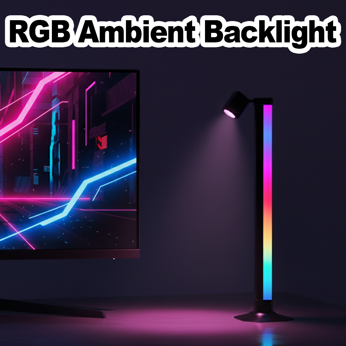Desk Setup Bedroom - Smarte LED-Lichtleiste RGB mit Musik-Synchronisation, App-Steuerung,