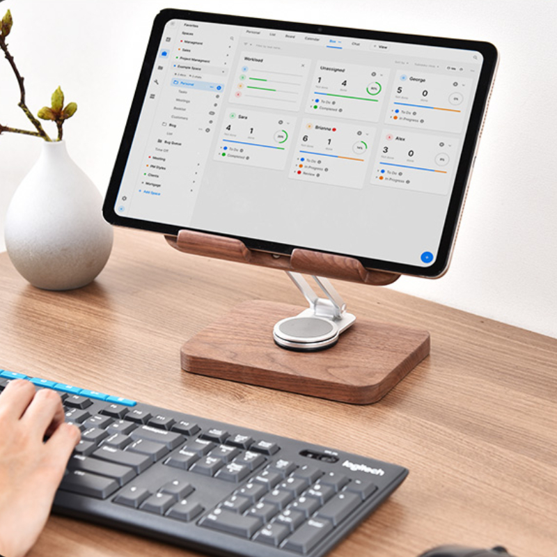 Schwarzer Walnuss-iPad-Ständer – Desk Setup For Studying Bewertung und Preis