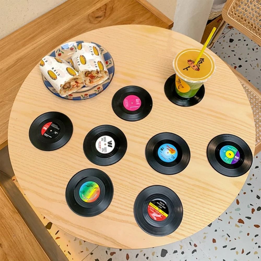 2/4/6PCS Retro Vinyl Schallpla – Desk Setup Retro Bewertung und Preis