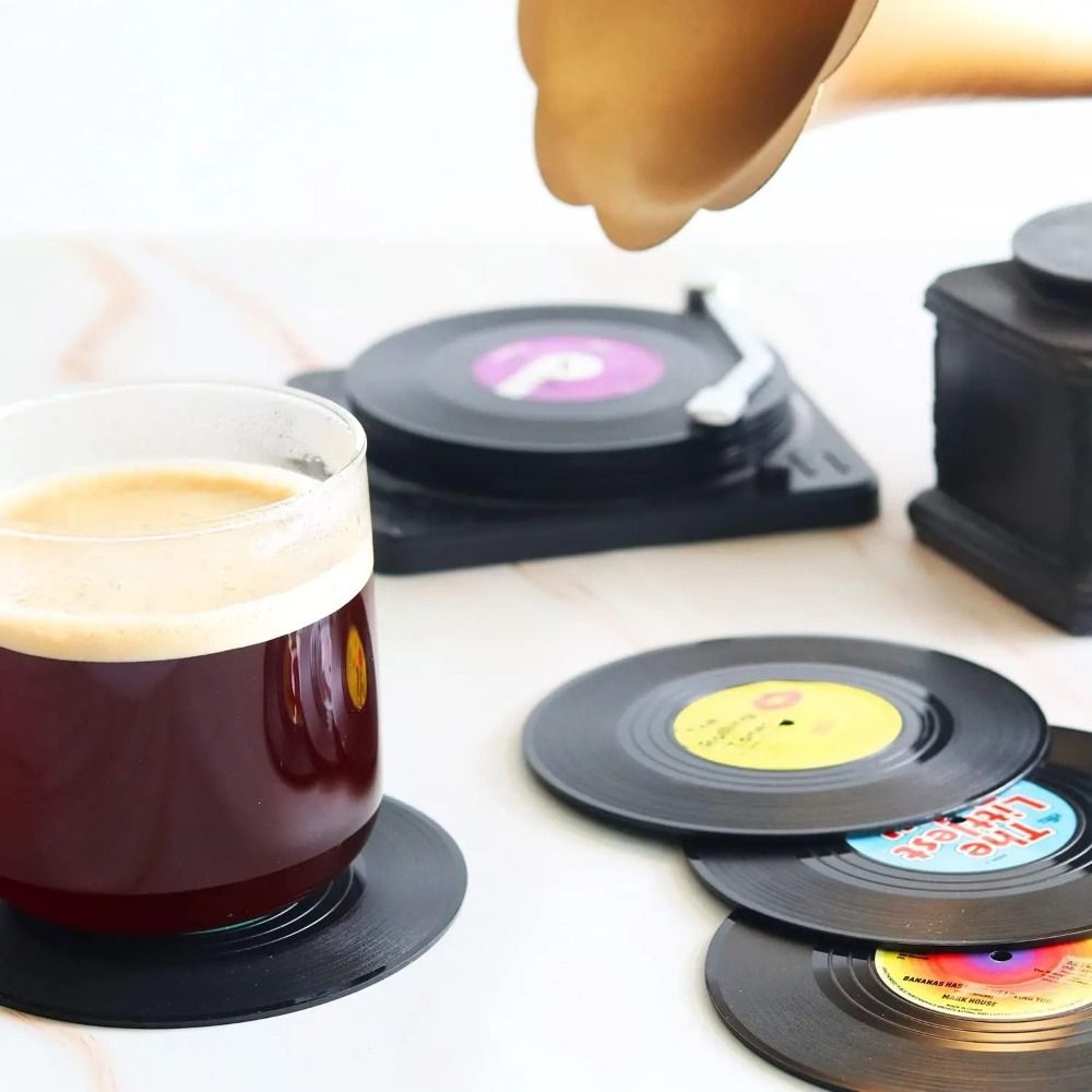 2/4/6PCS Retro Vinyl Schallpla – Desk Setup Retro Bewertung und Preis