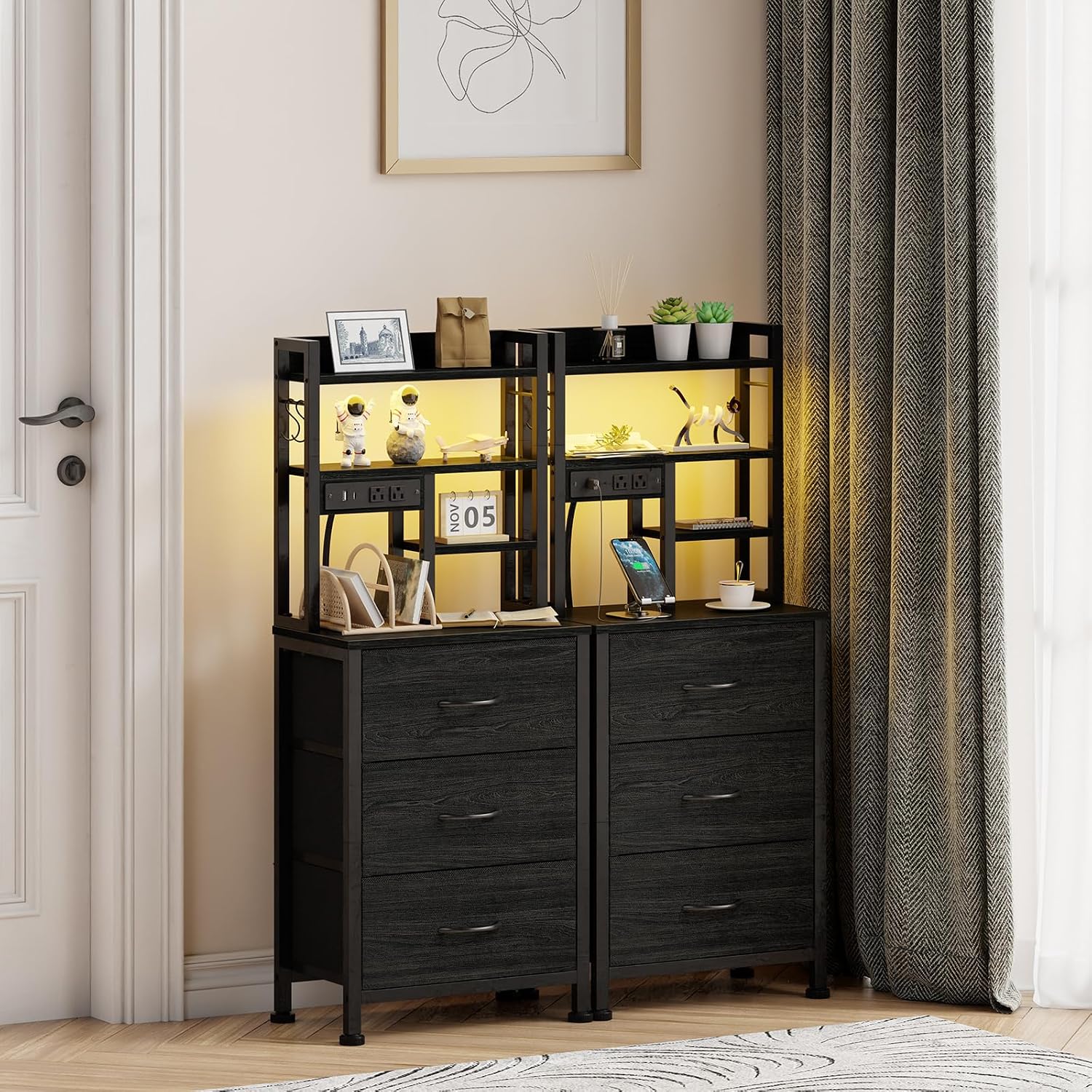 Nachttische im 2er-Set, hoher  – Desk Setup Oak Bewertung und Preis