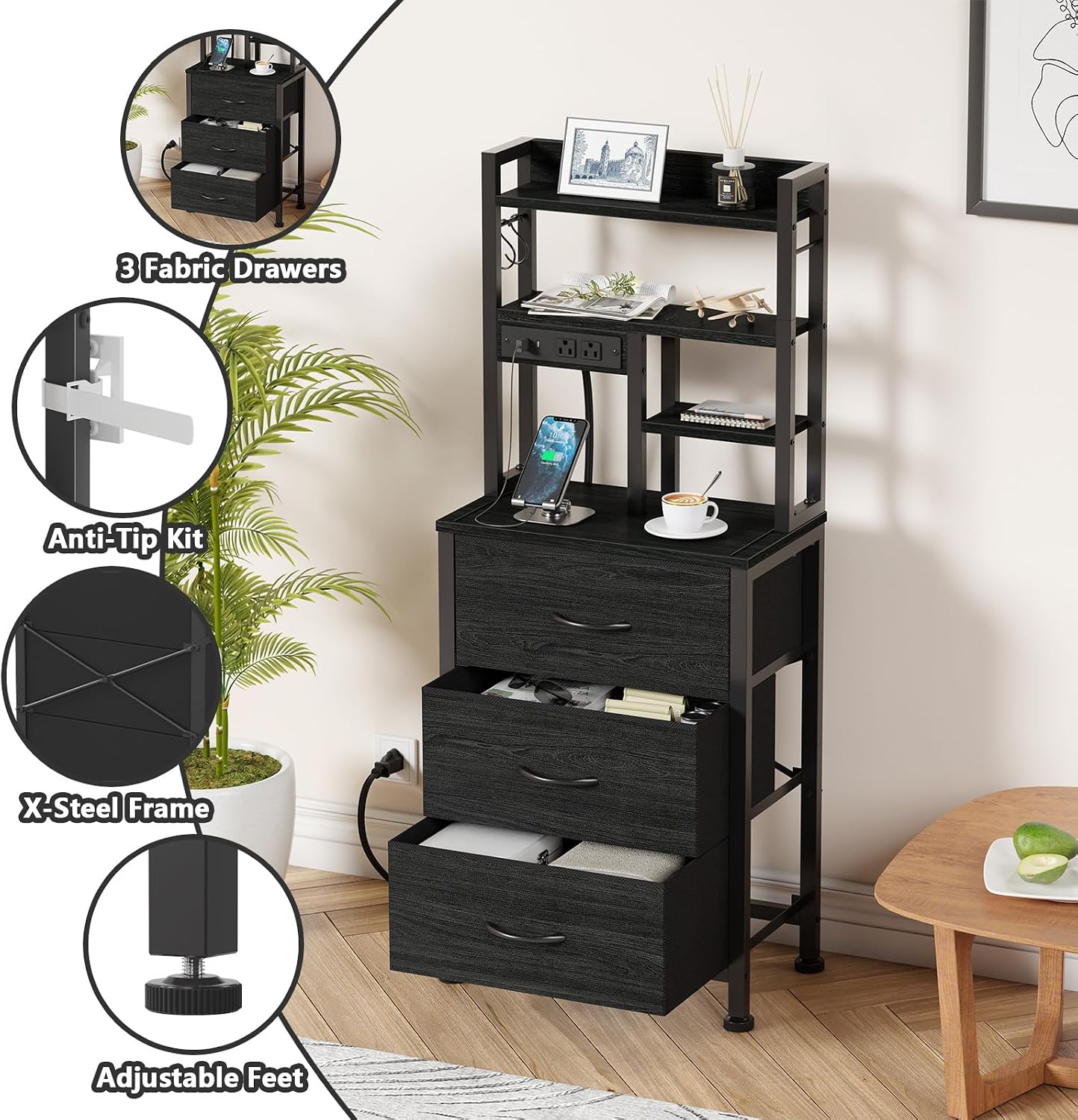 Nachttische im 2er-Set, hoher  – Desk Setup Oak Bewertung und Preis