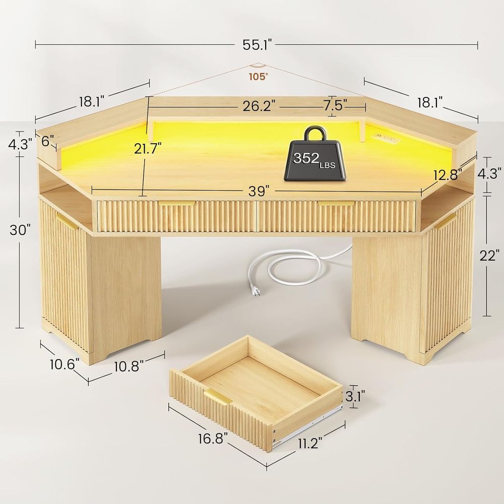 Dual-Desk-Setup, kompakter Dia – Desk Setup Oak Bewertung und Preis