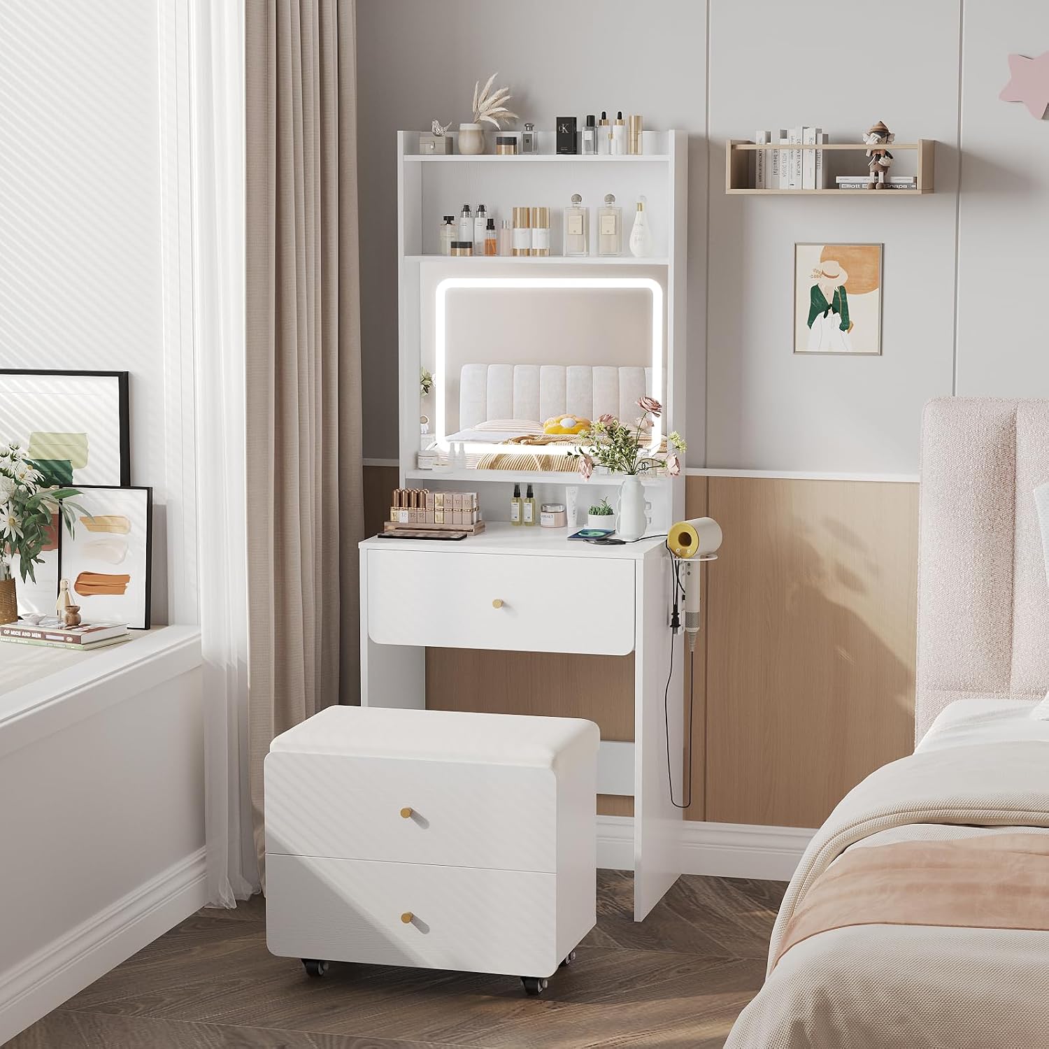 Schminktisch mit Spiegel & Bel – Desk Setup Bedroom Bewertung und Preis