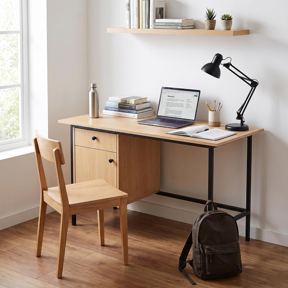 Home-Office-Computertisch mit  – Desk Setup Oak Bewertung und Preis